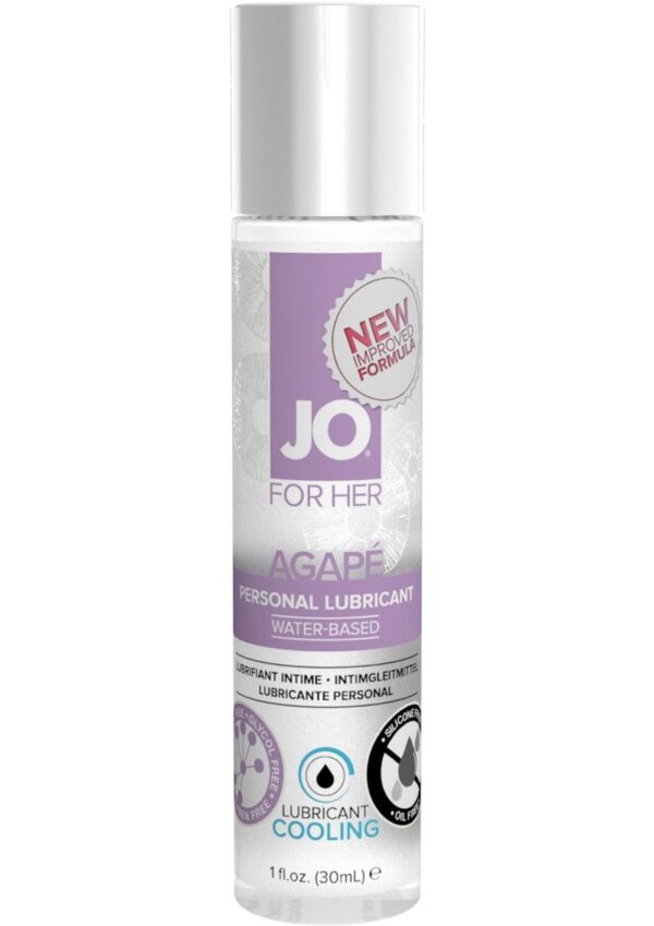 Jo For Her Agape Personal Lubricant Water Based Cooling 1 Ounce 12 Each Per Counter Display