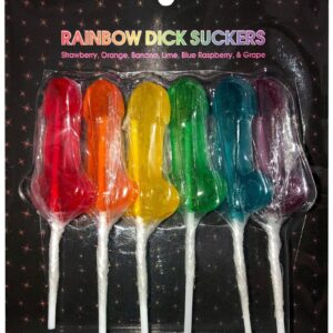 Rainbow Dick Suckers Assorted Colors (6 per set)