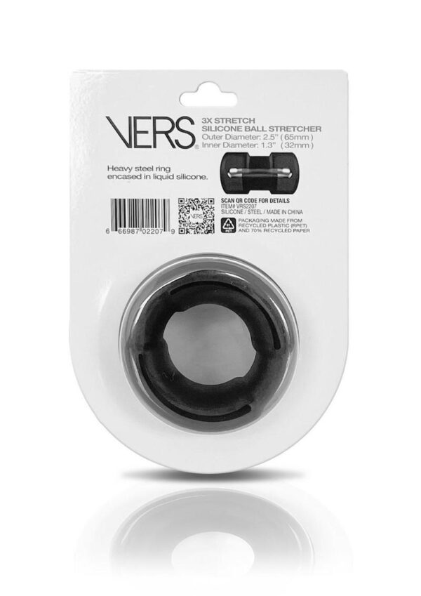 Vers Liquid Silicone Ball Stretcher Weighted Steel Core - Black - Image 3