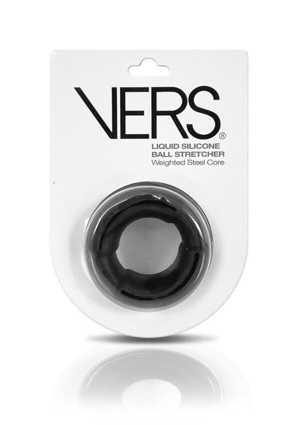 Vers Liquid Silicone Ball Stretcher Weighted Steel Core - Black