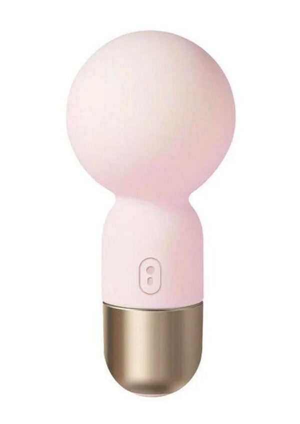 Pokewan Pocket Mini Vibrating Silicone Rechargeable Wand Massager - Pink/Rose Gold - Image 2