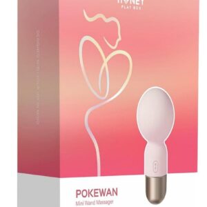 Pokewan Pocket Mini Vibrating Silicone Rechargeable Wand Massager - Pink/Rose Gold