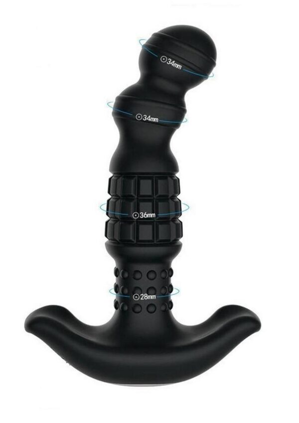 Pineapple Man Rolling Bead Vibrating Rechargeable Silicone Prostate Massager - Black - Image 4