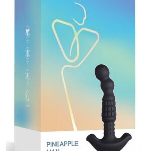 Pineapple Man Rolling Bead Vibrating Rechargeable Silicone Prostate Massager - Black