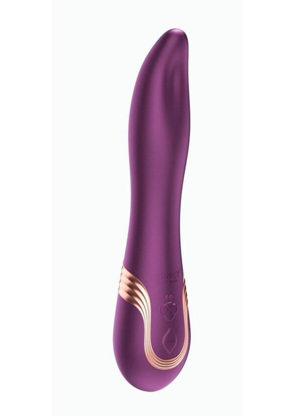 Fling Tongue-like Oral Licking Rechargeable Silicone Vibrator - Purple/Gold - Image 2