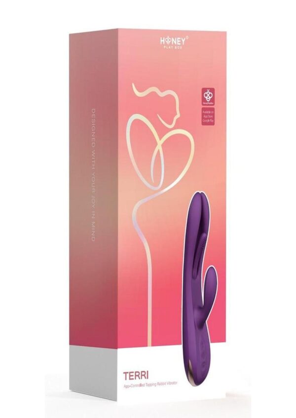 Terri App controlled Kinky Finger Tapping Rabbit Vibrator - Purple/Gold
