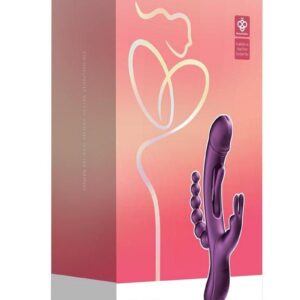 Trilux Kinky Finger Rechargeable Silicone Rabbit Vibrator with Anal Beads - Purple