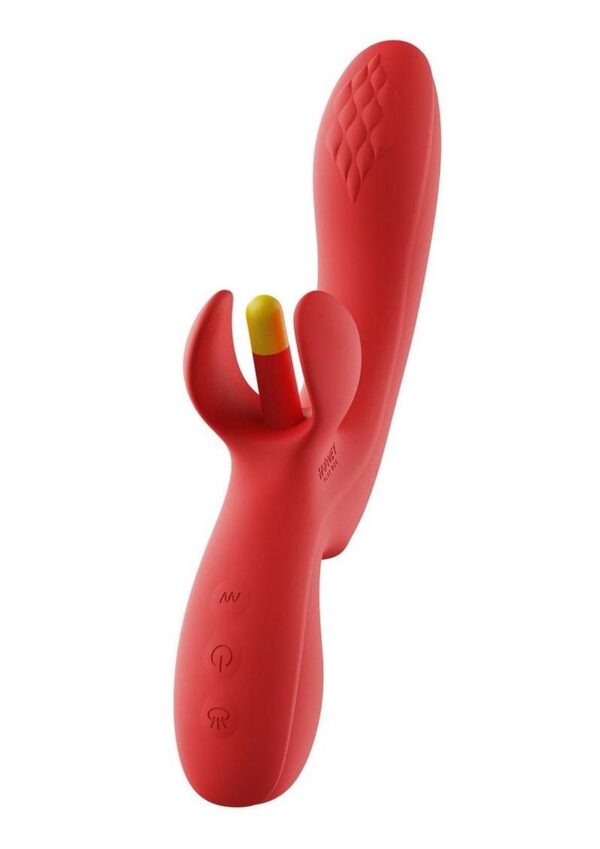 Fortexa Kinky Finger Flapping Rechargeable Silicone Clit and G-Spot Vibrator with App Control - Yellow - Image 2