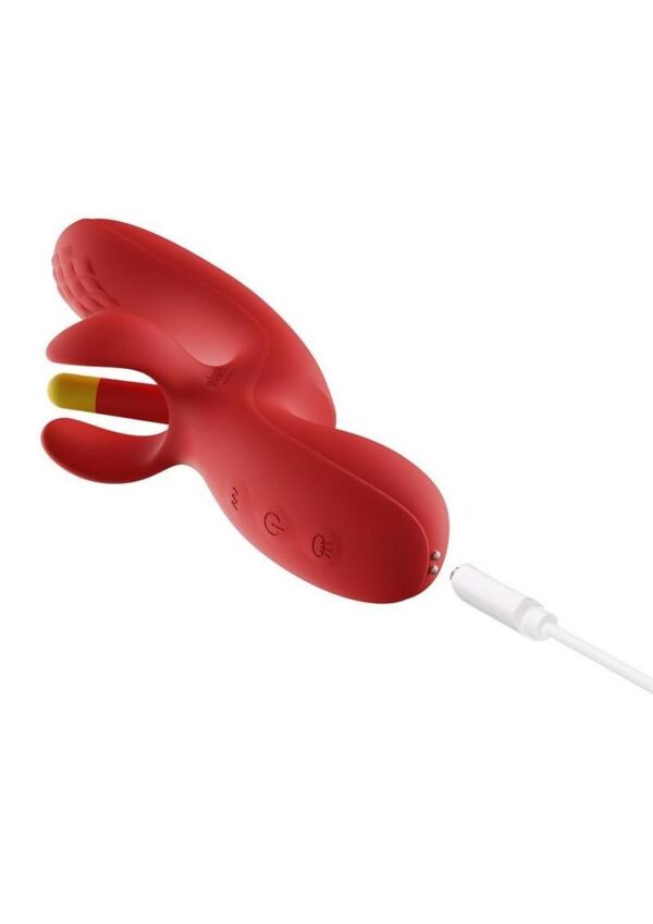 Fortexa Kinky Finger Flapping Rechargeable Silicone Clit and G-Spot Vibrator with App Control - Yellow - Image 3