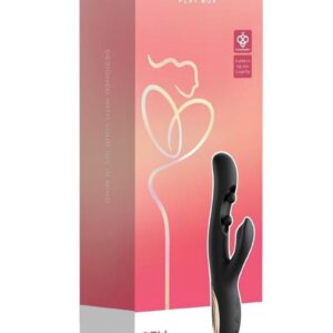 Gem Pressure Sensing App-Controlled Twin Balls Rabbit Vibrator - Black/Gold