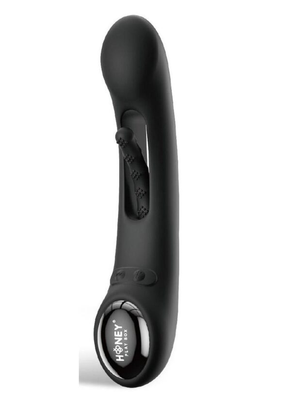 Tempo Pressure Sensing App Controlled Kinky Finger Tapping Rechargeable Silicone G-spot Vibrator - Black - Image 2