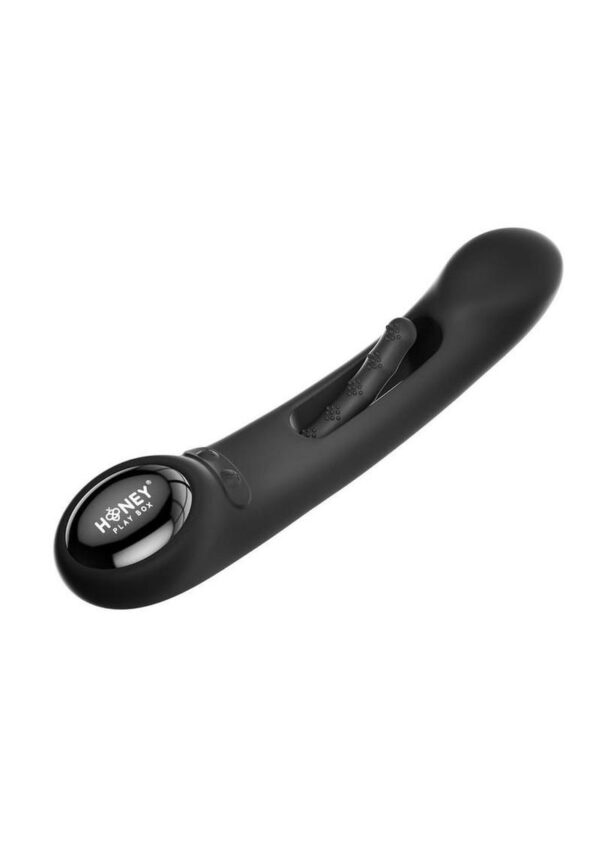 Tempo Pressure Sensing App Controlled Kinky Finger Tapping Rechargeable Silicone G-spot Vibrator - Black - Image 3