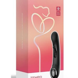 Tempo Pressure Sensing App Controlled Kinky Finger Tapping Rechargeable Silicone G-spot Vibrator - Black