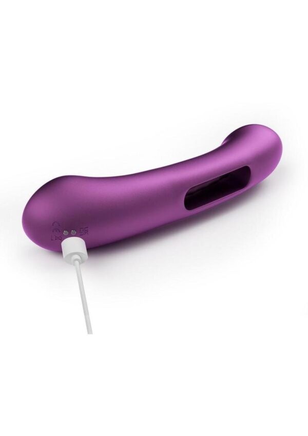 Tempo Pressure Sensing App Controlled Kinky Finger Tapping Rechargeable Silicone G-spot Vibrator - Purple/Black - Image 3