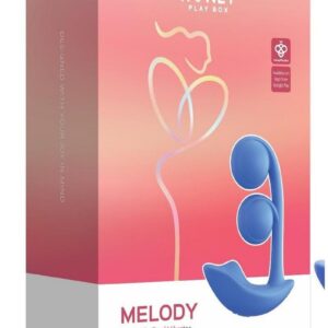 Melody Pressure Sensing App-Controlled Rechargeable Silicone Twin Balls Clit and G-spot Vibrator - Blue