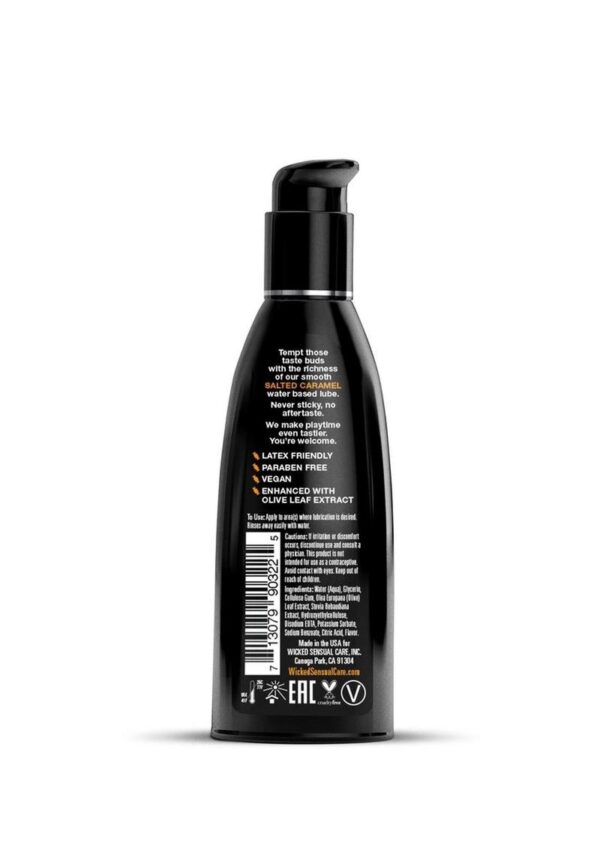 Wicked Aqua Water Based Flavored Lubricant Salted Caramel 2oz - Image 2
