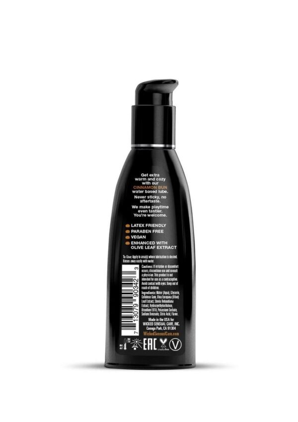 Wicked Aqua Water Based Flavored Lubricant Cinnamon Bun 2oz - Image 2