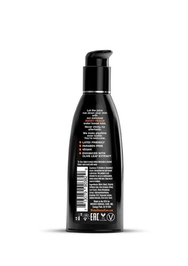 Wicked Aqua Water Based Flavored Lubricant Sweet Peach 2oz - Image 2