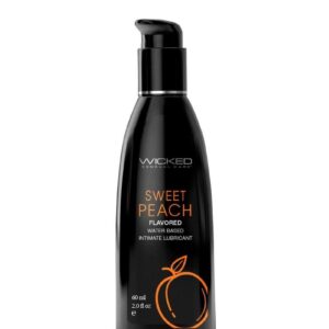 Wicked Aqua Water Based Flavored Lubricant Sweet Peach 2oz