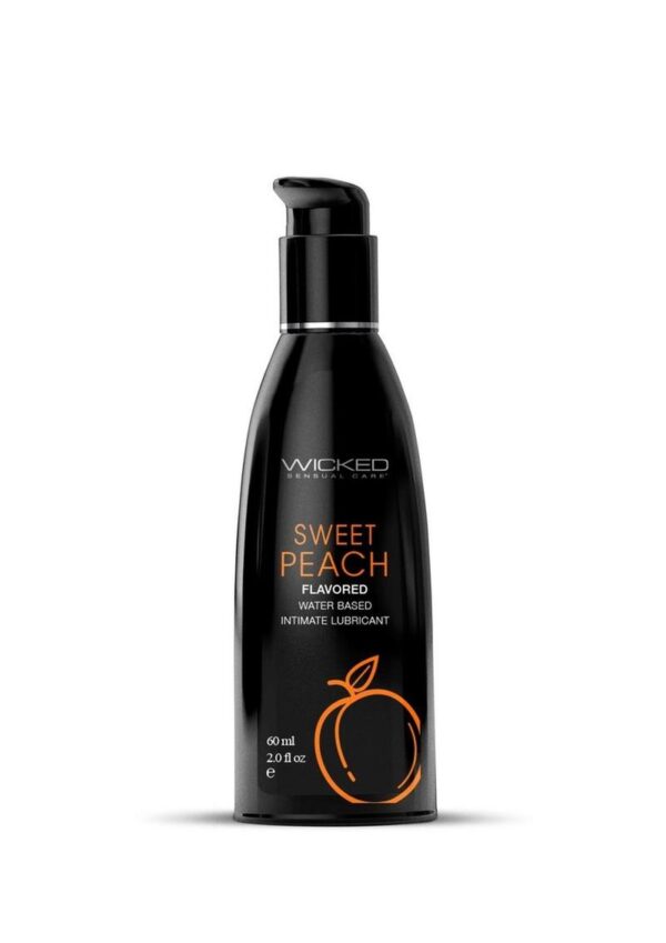 Wicked Aqua Water Based Flavored Lubricant Sweet Peach 2oz