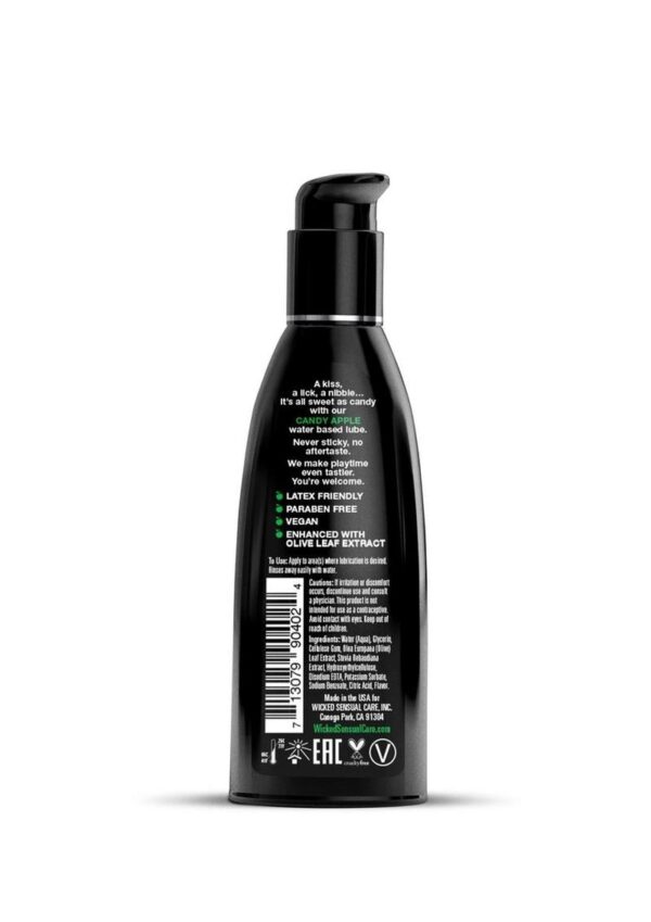 Wicked Aqua Water Based Flavored Lubricant Candy Apple 2oz - Image 2