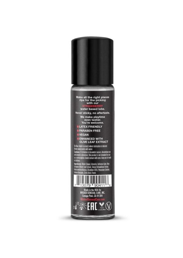 Wicked Aqua Water Based Flavored Lubricant Strawberry 1oz - Image 2