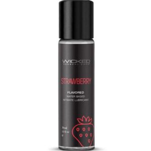 Wicked Aqua Water Based Flavored Lubricant Strawberry 1oz