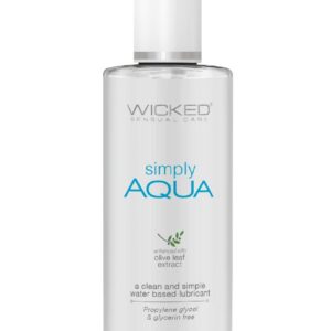 Wicked Simply Aqua Water Based Lubricant with Olive Leaf Extract 2.3oz