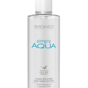 Wicked Simply Aqua Water Based Lubricant with Olive Leaf Extract 4oz