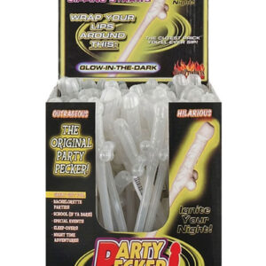 Party Pecker Sipping Straws Glow In The Dark 144 Per Display