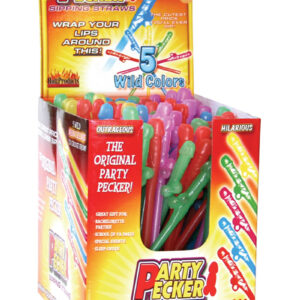 Party Pecker Sipping Straws Assorted Colors 144 Per Display
