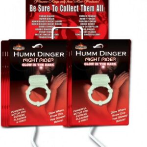 Humm Dinger Night Rider Vibrating Cockring Glow In The Dark 12 Per Display