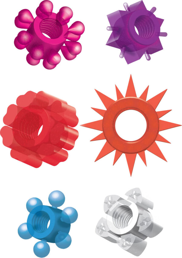 Pleasure Stars Jelly Cock Rings 6 Pack - Assorted Colors - Image 2