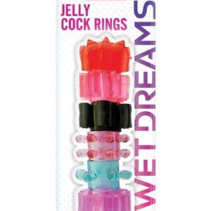 Pleasure Stars Jelly Cock Rings 6 Pack - Assorted Colors
