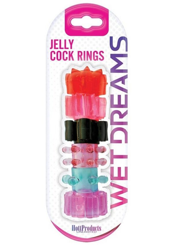 Pleasure Stars Jelly Cock Rings 6 Pack - Assorted Colors