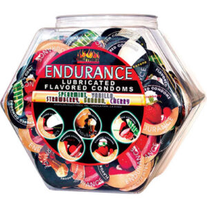 Endurance Lubricated Flavored Condoms 144 Per Bowl