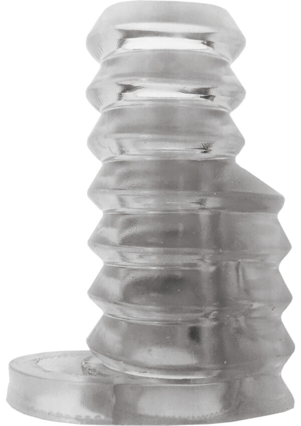 Thick Boy Vibrating Pleasure Sleeve with Turbo Motor Waterproof - Clear - Image 2