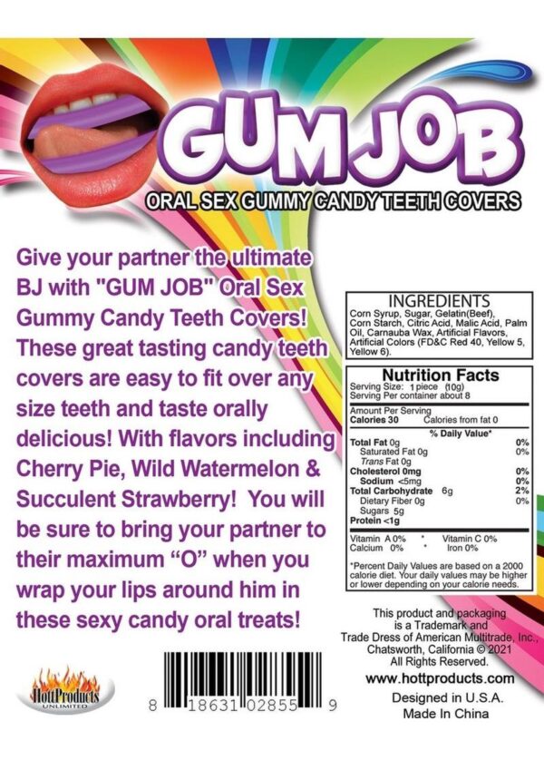 Gum Job Oral Sex Gummy Candy Teeth Covers Assorted Flavors (6 Pack) - Image 2