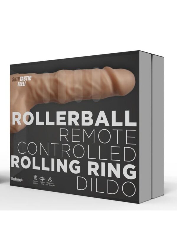 Rollerball Rolling Ring Dildo Rechargeable Water Resistant with Remote Control - Vanilla
