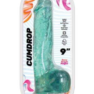 Sweet Sex Cum Drop Silicone Dildo 9in - Aqua