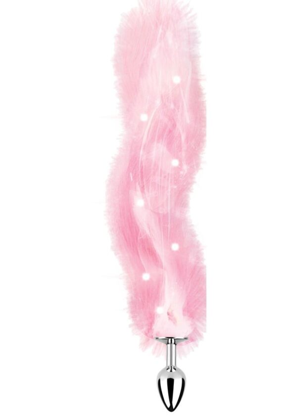 Foxy Tail Silicone Butt Plug - Pink - Image 2
