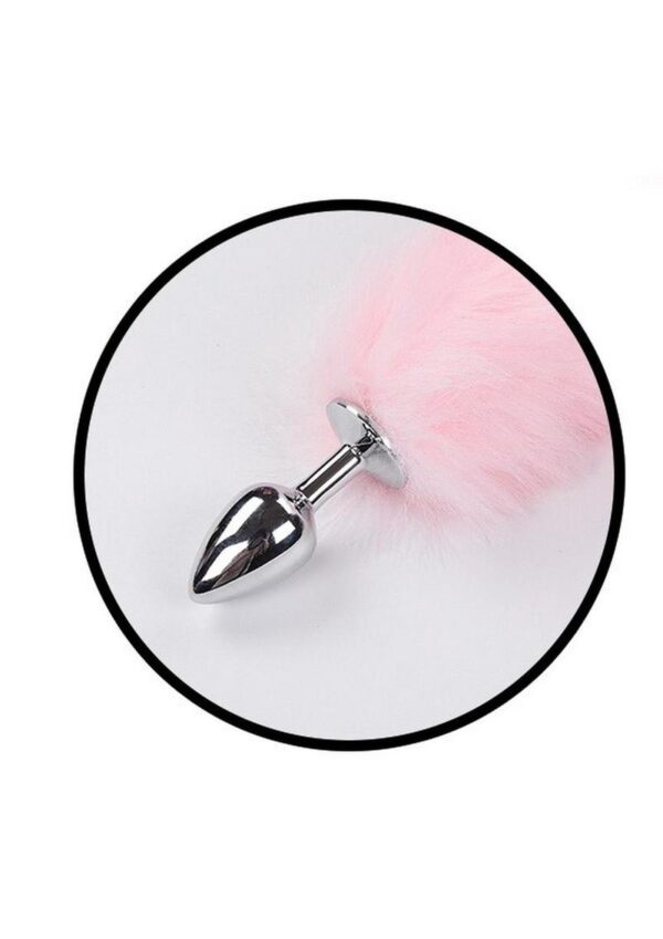Foxy Tail Silicone Butt Plug - Pink - Image 3