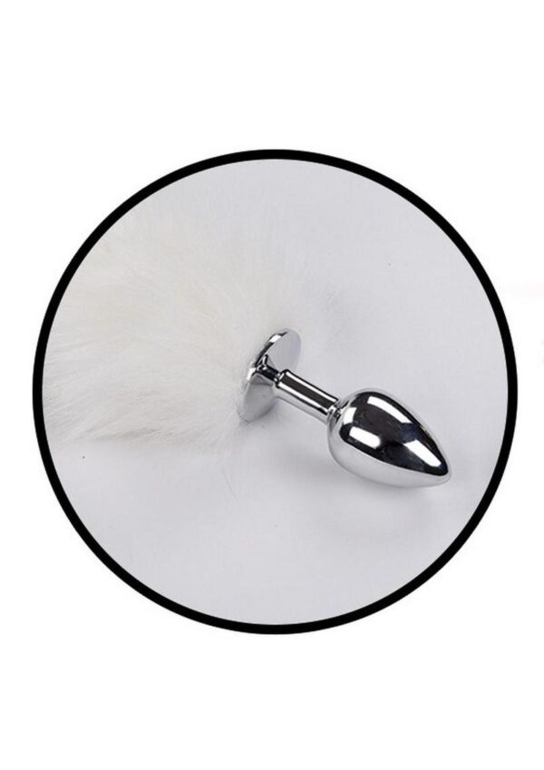 Foxy Tail Silicone Butt Plug - White - Image 3