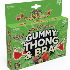 Sweet and Sour Gummy Thong and Bra - Red