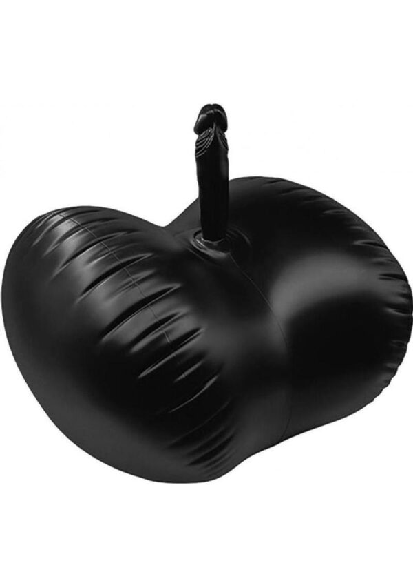 Bouncy Baller Inflatable Cushion with Dilldo and Foot Pump - Black - Image 2