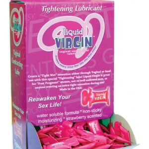 Liquid Virgin Strawberry Vaginal Water Based Lubricant Pillow Packs 144 Per Bowl