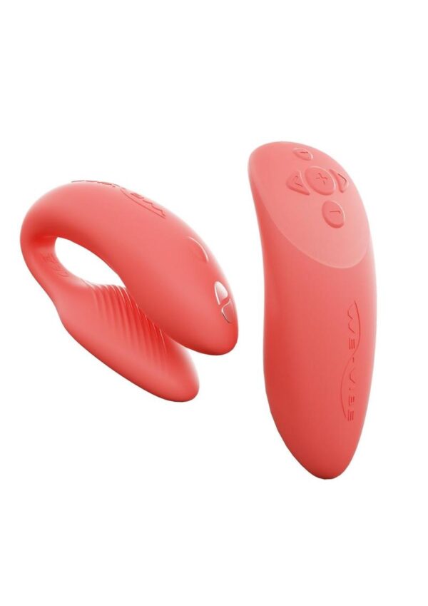 We-Vibe Chorus Rechargeable Couples Vibrator with Squeeze Remote Control - Crave Coral - Image 2