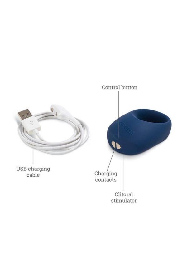 We-Vibe Pivot Rechargeable Silicone Vibrating Cock Ring - Midnight Blue - Image 4