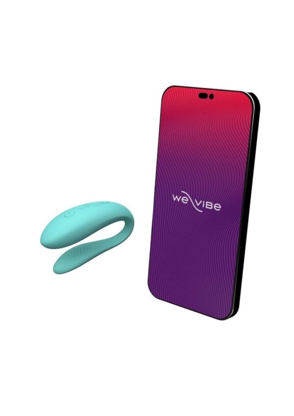 We-Vibe Sync Lite App Control Rechargeable Silicone Couples Vibrator - Aqua - Image 4
