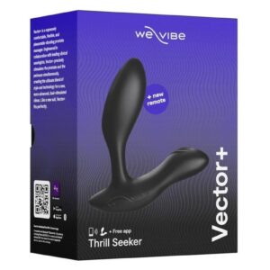 We-Vibe Vector+ Rechargeable Silicone Vibrating Prostate Massager with Remote Control - Charcoal Black